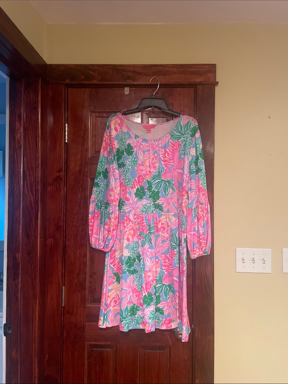 Lilly Pulitzer Pink Tropical Floral Midi Dress